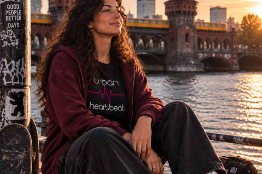 Streetwear im Herbst an der Oberbaumbrücke | Urban Heartbeat Streetwear im Herbst. Urban Style für kühlere Tage