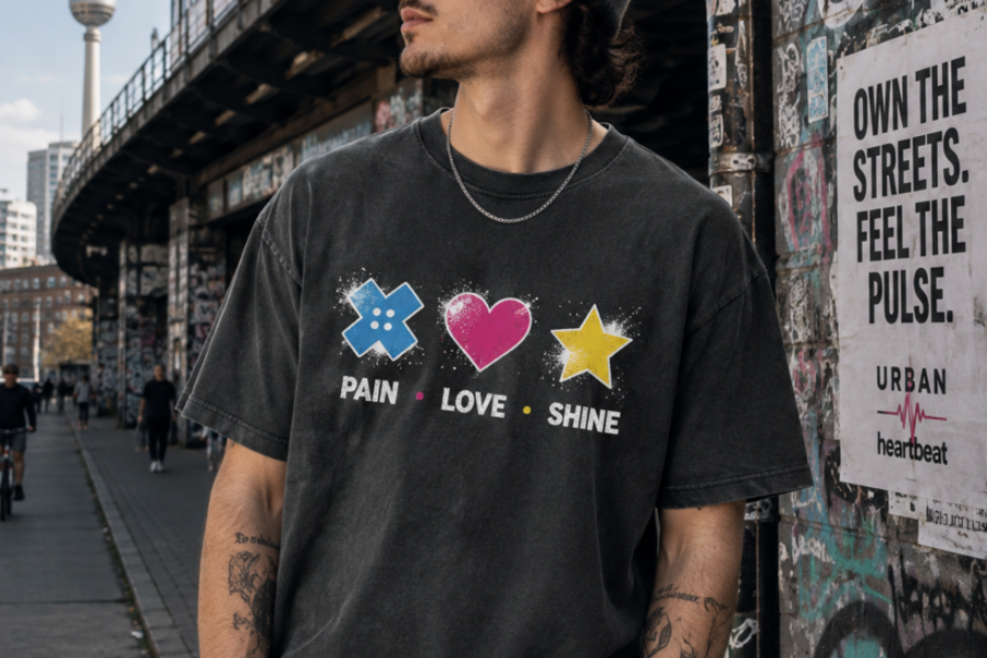 Pain Love Shine Urban Heartbeat Streetwear in Berlin Pain. Love. Shine. | Urban Lifestyle zwischen Schmerz, Liebe und Strahlen